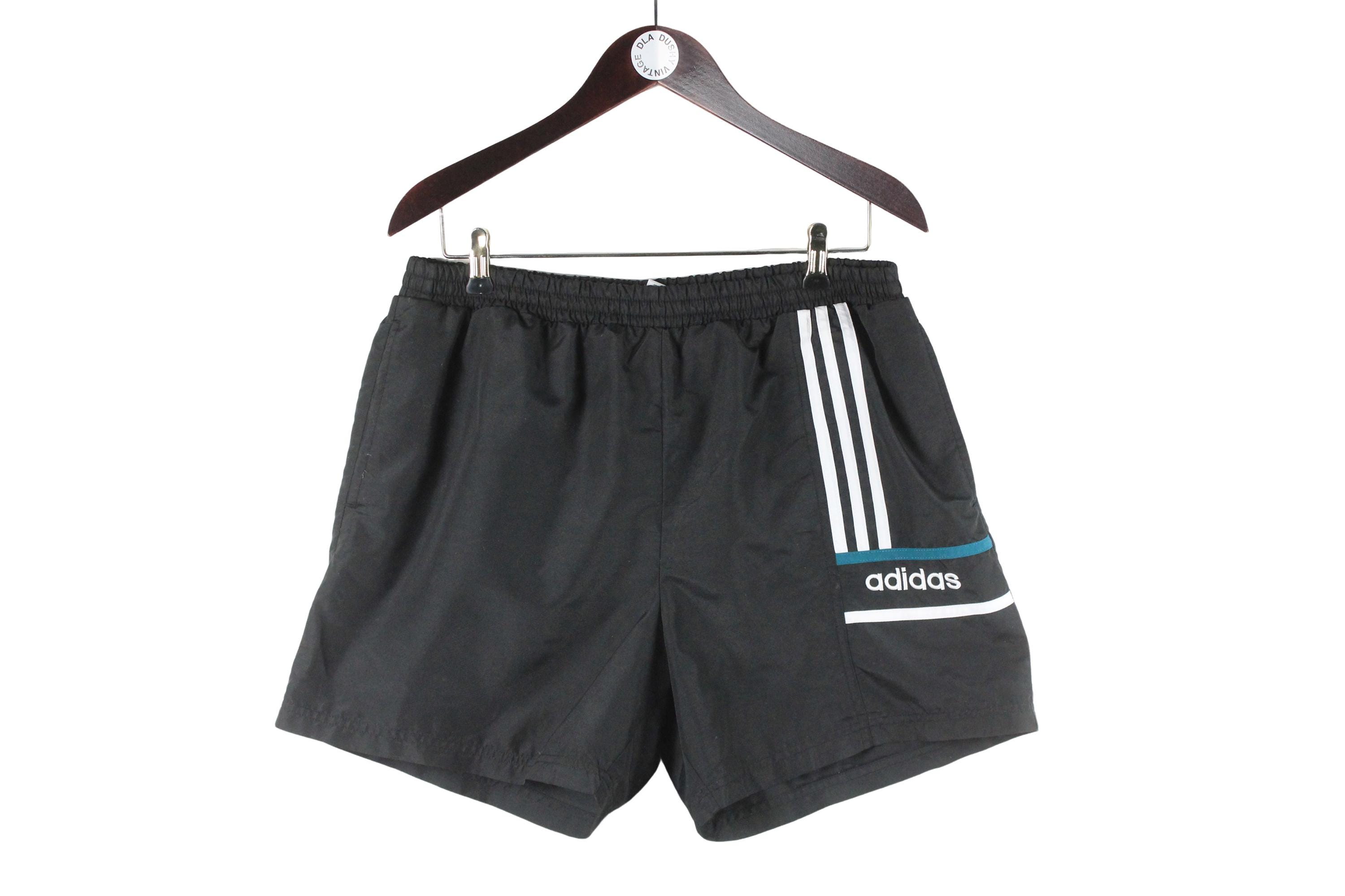 Vintage Adidas Shorts Size L Black 90s Retro Running Sport Style