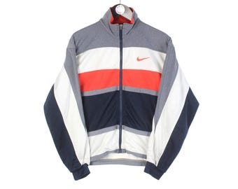 Vintage Nike Track Jacket Size XS Gray Big Logo 90s Sport Style