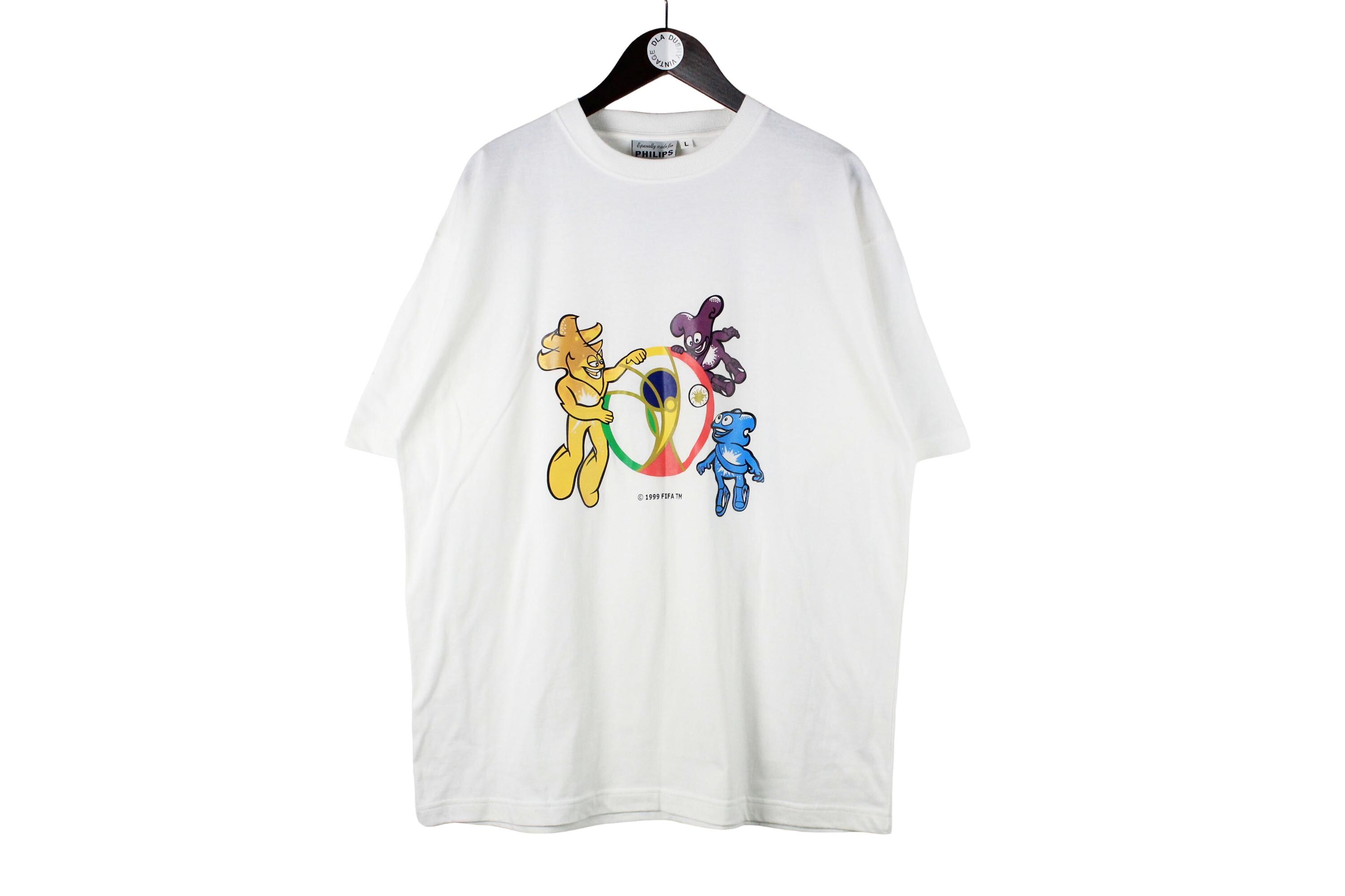 Vintage World Cup 2002 Korea Japan T-shirt White Sport Style