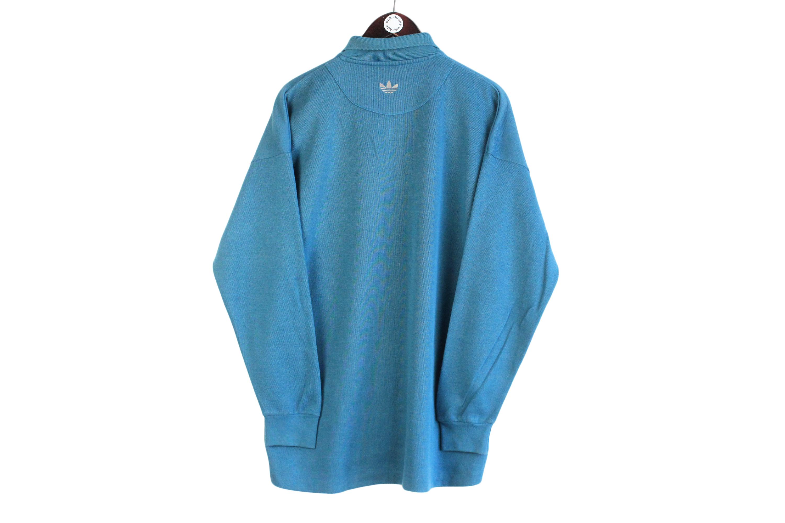 Vintage Adidas Golf Long Sleeve Polo T-shirt Size M Blue 00s