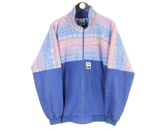 Vintage Salewa Fleece Full Zip Purple 90s Sweater Pullover Jumper Winter Outdoor Ski Style