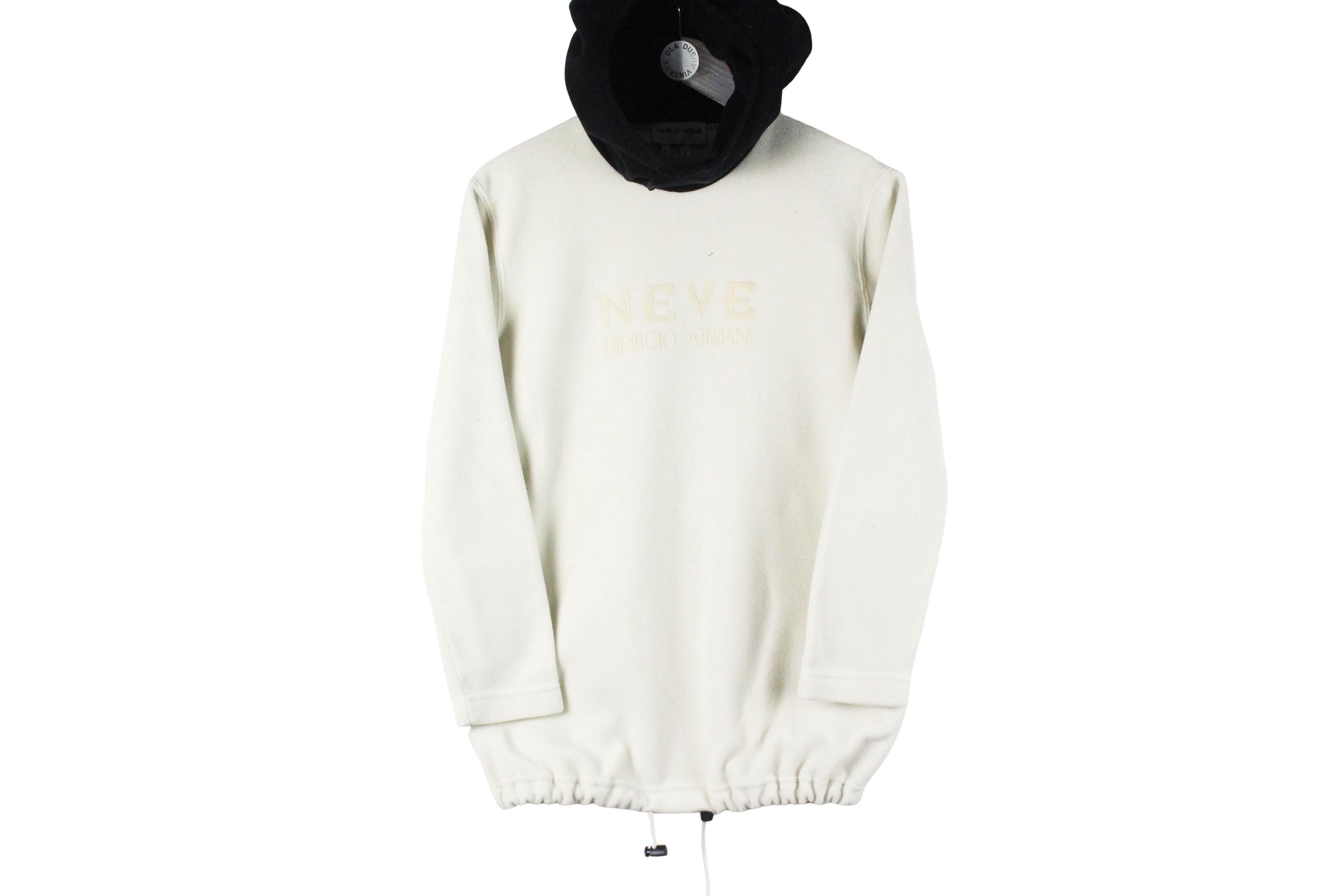 Vintage Giorgio Armani Neve Hoodie Fleece Size Women's 40 White