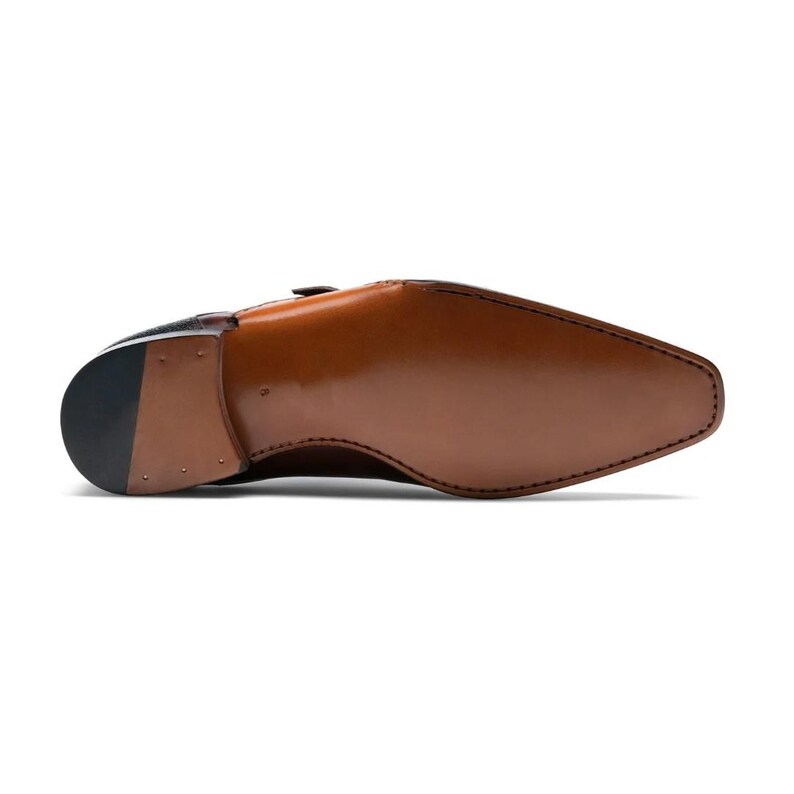 Handmade Brown Leather Double Monk Shoes Mens Dress Shoes