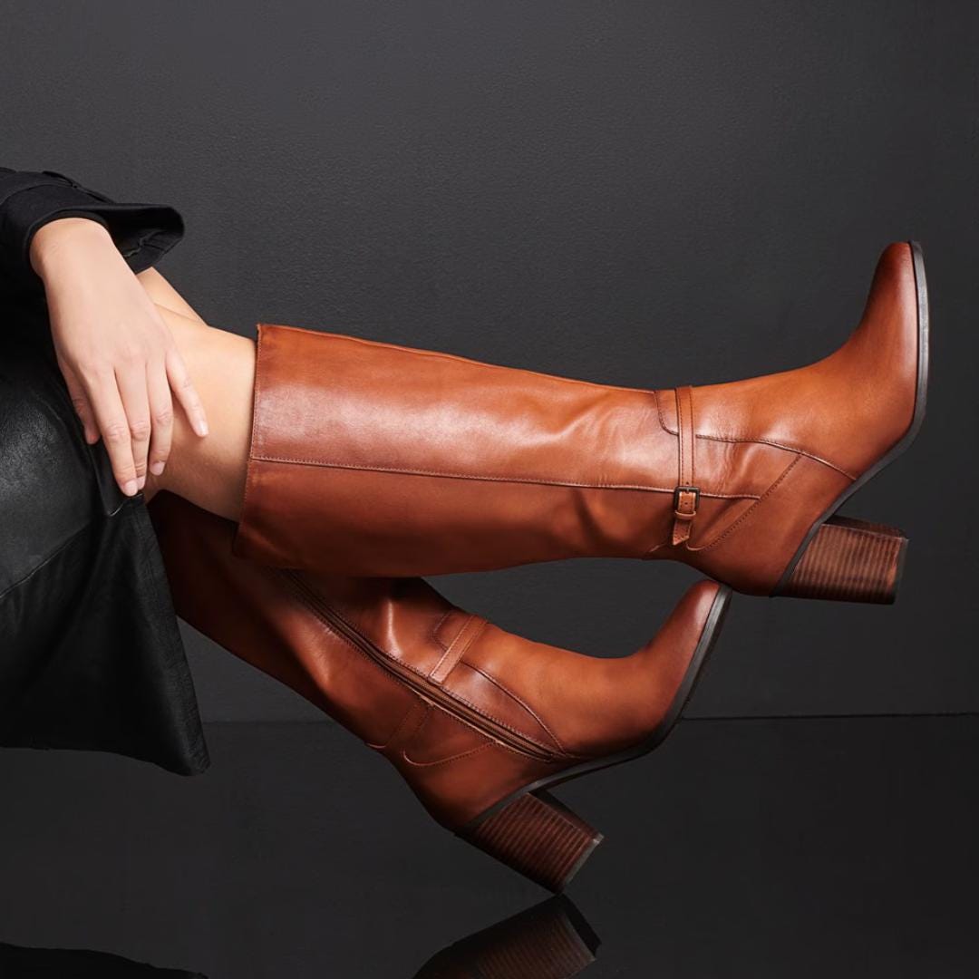 buy now pay later bridesmaid dresses Wide Calf Dress Boots for Women's Brown Knee High Boots