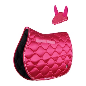 Big Check Diamond Cut Horse Saddle Pad + Fly Veil