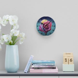 Colorful Acrylic Wall Clock, Modern Artistic Clock for Living Room, Office, Kitchen, Unique Home Decor, Housewarming Gift, Contemporary Wall