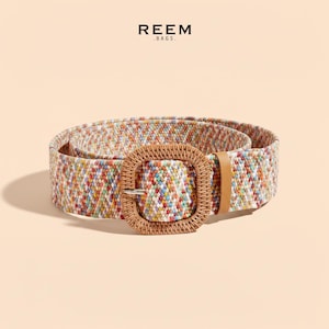 Boho Mixed Metal Braided Wide Belt Brown Braided Waist Belt with Tassel for Women Bohemian  main image 4
