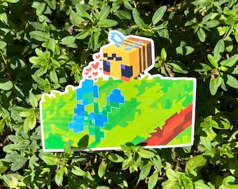 Minecraft Bee Orchid Sticker