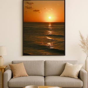 Tropical Sunset Wall Art | Digital Download Printable Poster | Coastal Ocean Photography