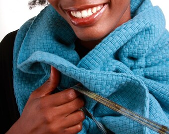 LETAU Signature Drawstring Scarf - Sky Blue