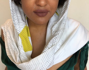 Hooded Scarf LETAU Custom Print Limited Yardage Cotton