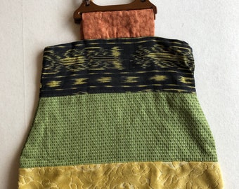 LETAU Patchwork Bag - Black / Green / Yellow