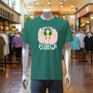 Floral Rebel Alliance Star Wars Fan T-Shirt | May The Force Be With You Sci-Fi Graphic Tee | Star Wars Lovers, Gift for Her, Gift for Him