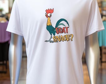 Funny Heihei Moana T-Shirt: Boat Snack Cartoon Graphic Tee