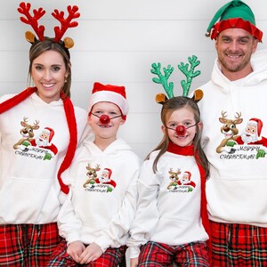 Santa & Reindeer Christmas Hoodie: Funny Xmas Sweatshirt