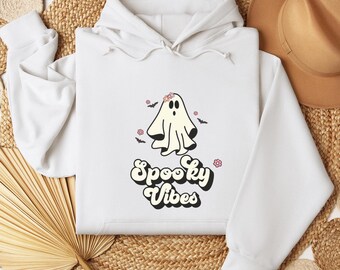Spooky Floral Ghost Hoodie: Halloween Family Matching Sweatshirt