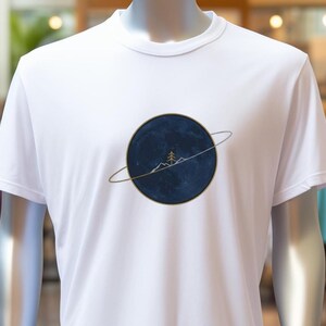 Blue Moon Planet T-Shirt: Cosmic Galaxy Tee, Space Lover Gift