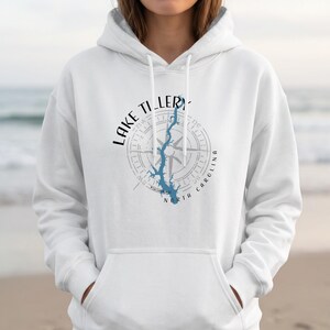 Lake Tillery North Carolina Comfort Colors Hoodie | Personalized Lake Map Shirt | Reunion Bach Crew | Fishing Boating Hiking Shirt