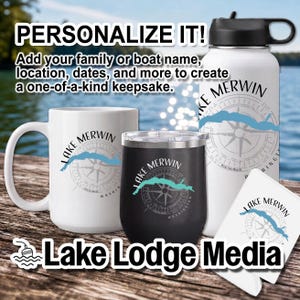 Lake Merwin Washington Drinkware | Water Bottle Coffee Tea Mug Tumbler | Stemless Wine Drinkware | Insulated Stainless Steel or Ceramic Mug