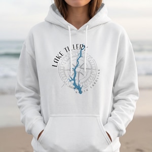 Lake Tillery North Carolina Comfort Colors Hoodie | Personalized Lake Map Shirt | Reunion Bach Crew | Fishing Boating Hiking Shirt