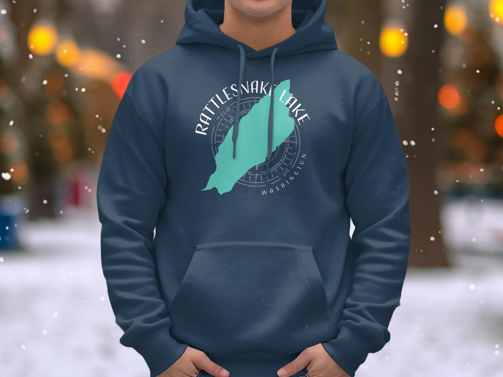 Rattlesnake Lake Washington Map Comfort Colors Hoodie | Custom