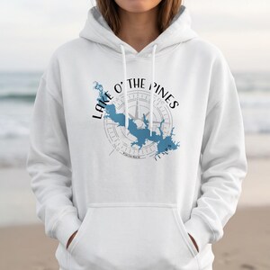 Lake O' the Pines Texas Comfort Colors Hoodie | Personalized Lake Map Shirt | Reunion Bach Crew | Fishing Boating Hiking Shirt