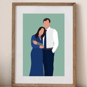 Custom Miscarriage Loss Family Portrait, Angel Baby Family Portrait, Miscarriage Gift, Stillborn, Baby Loss Family Memorial Keepsake