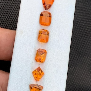 11.1 Carat orange Citrine lot (6 pieces) Emerald/Cushion/Triangle/Pear cut Loose Gemstone @Africa.