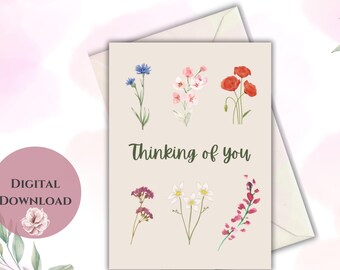 Pensée florale à vous - carte de voeux - imprimable