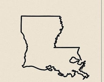 Louisiana State Outline Printable | Rustic Farmhouse Wall Art | Minimalist Cajun Decor