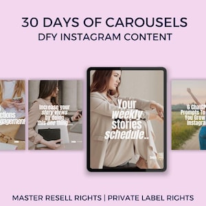 30 Days of Instagram Carousel Posts for Digital Marketers | Editable Canva Templates | Social Media Content for Coaches & Entrepreneurs