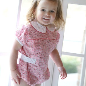 PDF Romper Pattern for Baby Girls, Classic Souther Vintage Charm Kids Clothing - Adelaide Romper