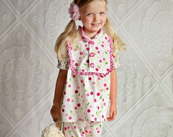 PDF Girls Pajama Pattern - Claire Pajamas Pattern, Size 6 Month - 10 Years by The Cottage Mama