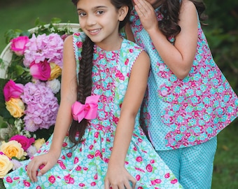 PDF Sewing Pattern Dress for Girls, Classic Vintage Children's Clothing - Savannah Dress