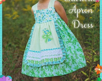 PDF Dress Sewing Pattern for Girls, Classic Vintage Traditional Style - Charlotte Apron Dress