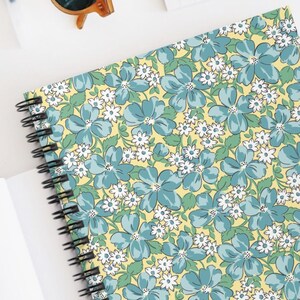Vintage Blumen Notizbuch - Retro gezeichnetes Journal, Spiral gefüttertes Tagebuch, Feedsack Geschenk