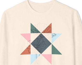 Quilting Sweatshirt, Gift for Sewers, Quilters and Crafters, Quilt Block Design