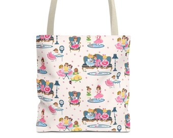 Vintage Retro Tote Bag for Little Girls, Petite Treat Carryall, Cute Sweet Dessert Bag!