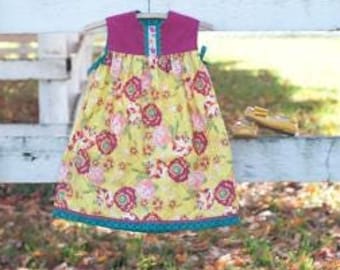 SAMPLE Girls Fall Smock Dress, Classic Girls Corduroy Dress, Thanksgiving Dress, Girls Party Dress, Vintage Dress, Size 6