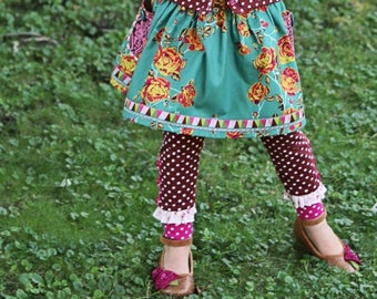 PDF Sewing Pattern - Maisie Skirt and Leggings Girls Pattern, Size 6 Month through 10 Years