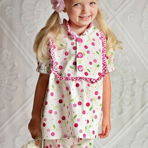 PDF Girls Pajama Pattern - Claire Pajamas Pattern, Size 6 Month - 10 Years by The Cottage Mama