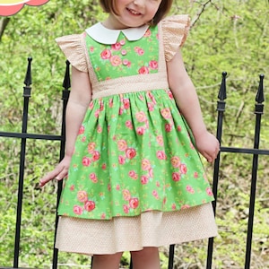 Sewing Dress Pattern for Girls, Printed Paper Retro Vintage, Georgia Dress