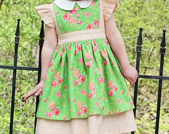Sewing Dress Pattern for Girls, Printed Paper Retro Vintage, Georgia Dress