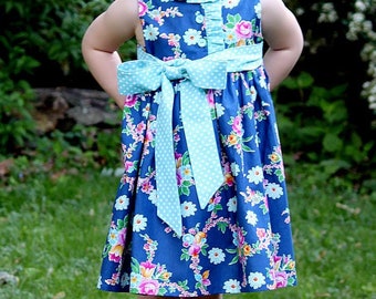 SAMPLE Ruffle Party Dress, Classic Girls Dress, Girls Pageant Dress, Pageant Casual, Vintage Girls Dress, Pageant Interview Dress, Size