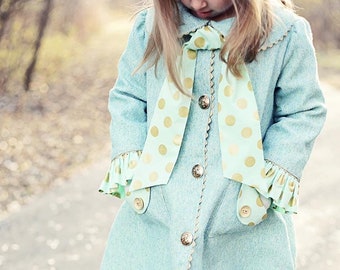 Vintage Girls Handmade Coat, Girls Retro Jacket, A-Line Jacket, Size 6, Kids Designer Coat, Fall Jacket, Winter Coat from The Cottage Mama
