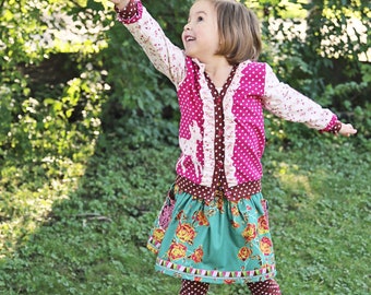 PDF Sewing Pattern: Double Dutch Knit Cardigan - Size 6 Month - 10 Years