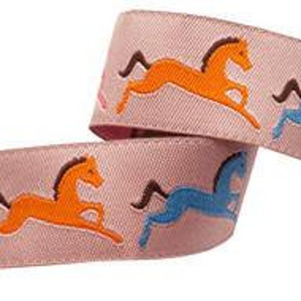 Horses on Peach by Jessica Jones 7/8" Ribbon Trim, 1 Yard by The Cottage Mama