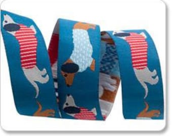 Dachshund 7/8" Ribbon Trim, 1 Yard by The Cottage Mama