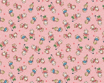 Playtime 1930s Fabric, Reproduction Feedsack Fabric, Quilting Fabric, Riley Blake, Vintage Retro Fabric, The Cottage Mama - Main Pink