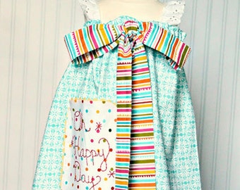 Cute Bow Dress for Girls, Girls Bow Dress, Embroidery Girls Dress, Pillowcase Dress, Classic Girls Dress, Size 3 from The Cottage Mama